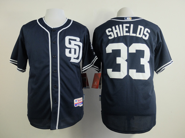 MLB San Diego Padres #33 Shields D.Blue Jersey