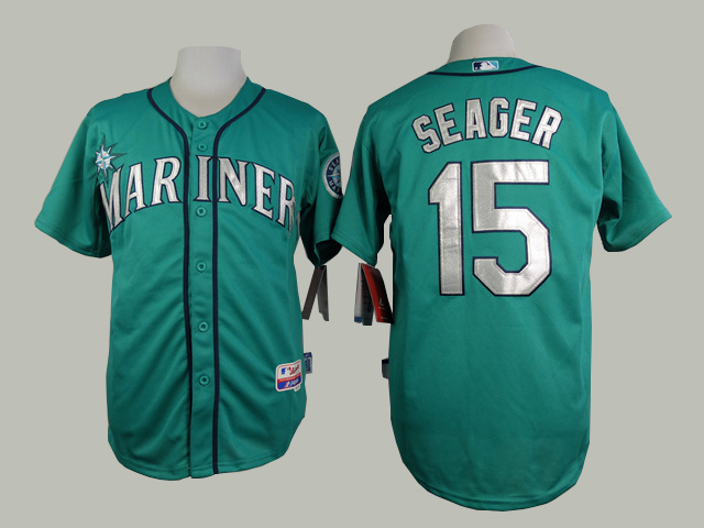 MLB Seattle Mariners #15 Seager Green Jersey