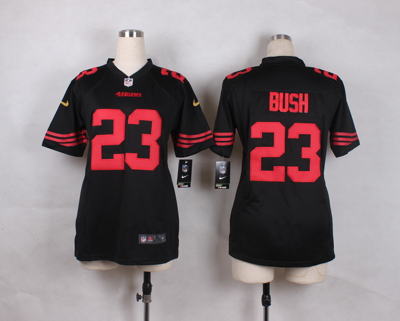 Nike NFL San Francisco 49ers #23 Bush Black Alternate Women Jersey