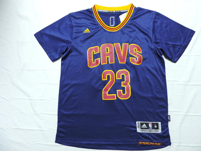 NBA Cleveland Cavaliers #23 James Blue Short-Sleeve Jersey