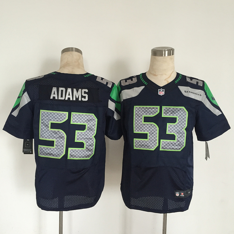 Nike Seattle Seahawks #53 Adams Blue Elite Jersey