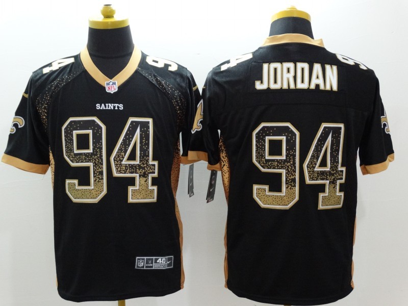 Nike New Orleans Saints #94 Jordan Black Drift Fashion Jersey