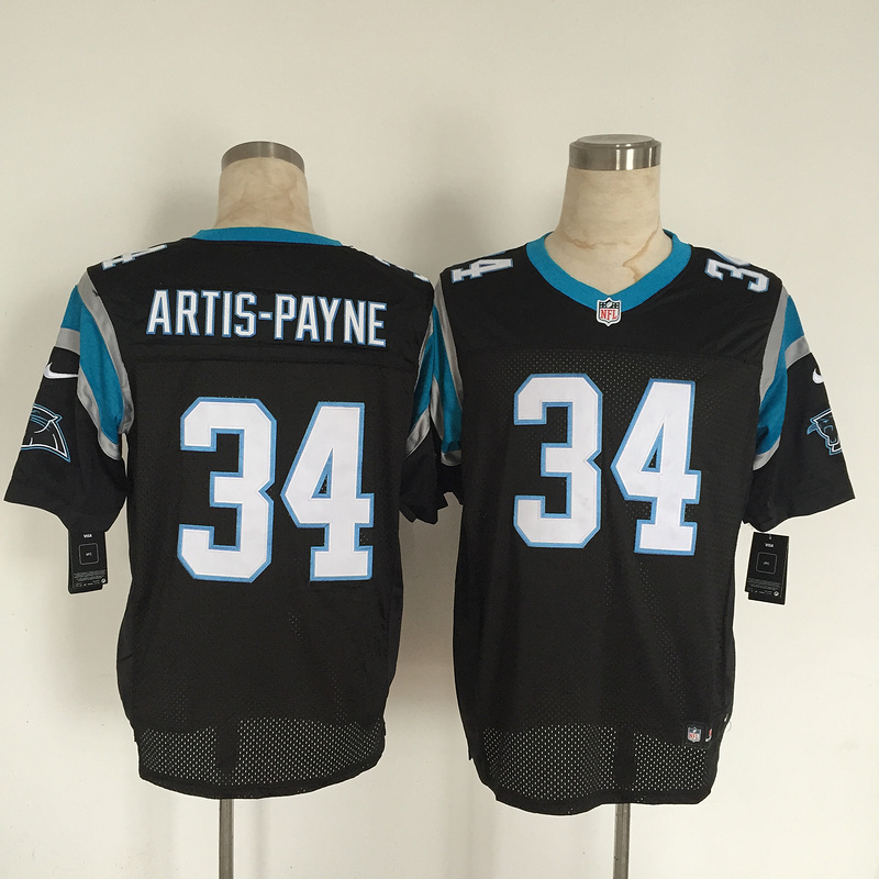 Nike Carolina Panthers #34 Artis-Payne Black Elite Jersey