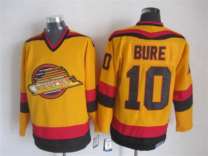 NHL Vancouver Canucks #10 Bure Yellow Jersey