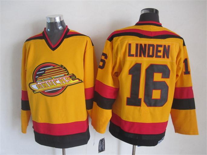 NHL Vancouver Canucks #16 Linden Yellow Jersey