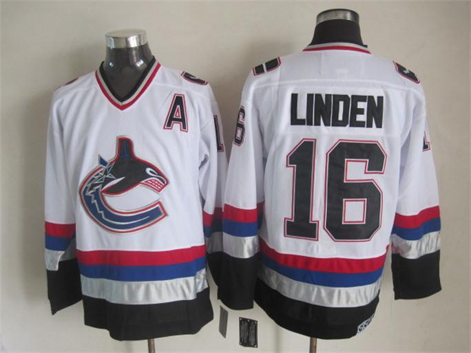 NHL Vancouver Canucks #16 Linden White Jersey with A Patch