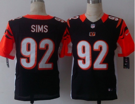 Nike Cincinnati Bengals #92 Sims Black Elite Jersey