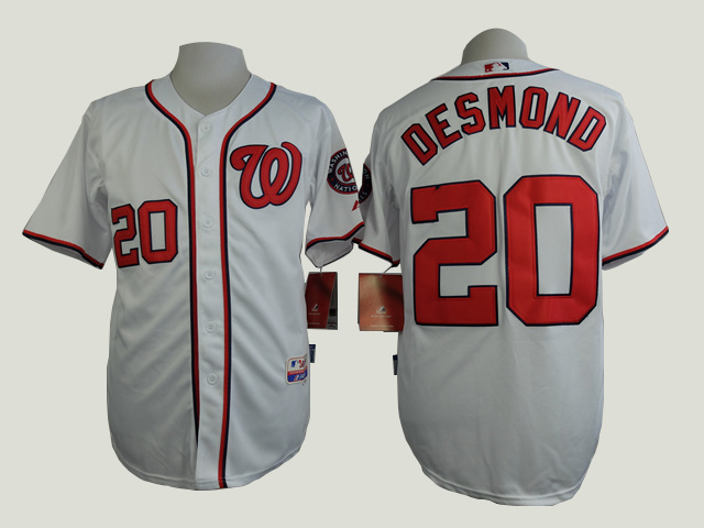 MLB Washington Nationals #20 Desmond White Jersey