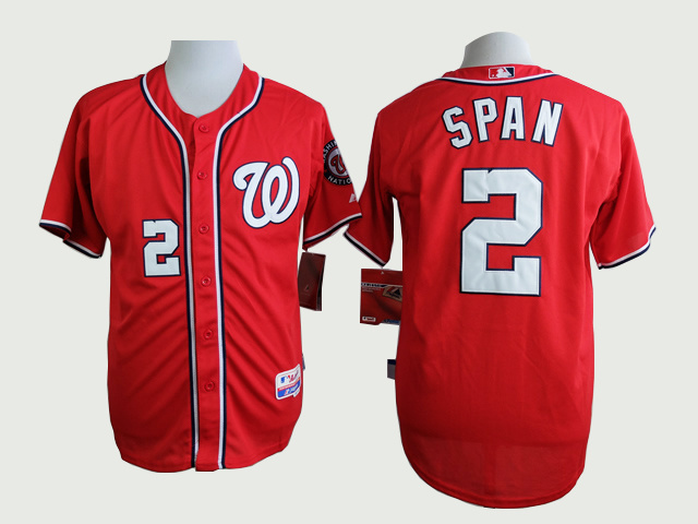 MLB Washington Nationals #2 Span Red Jersey