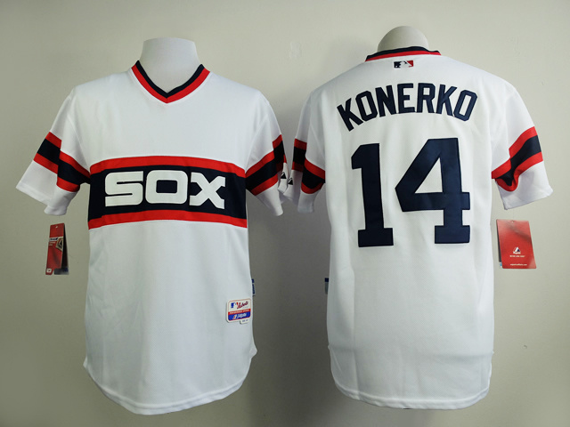 MLB Chicago white sox #14 Konerko White Pullover Jersey