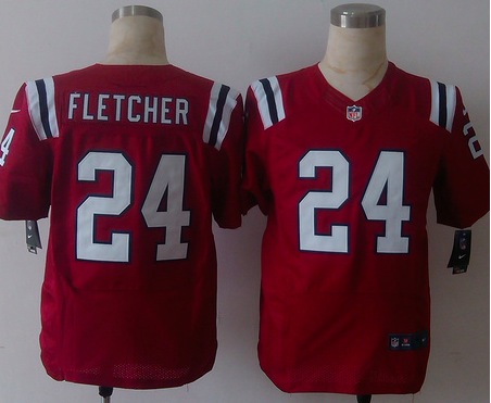 Nike New England Patriots #24 Fletcher Red Elite Jersey