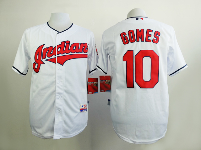 MLB Cleveland Indians #10 Gomes White Jersey