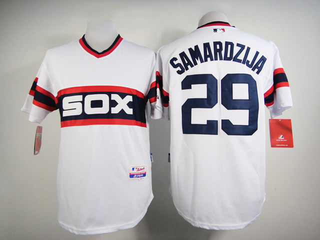 MLB Chicago white sox #29 Samardzija White Pullover Jersey