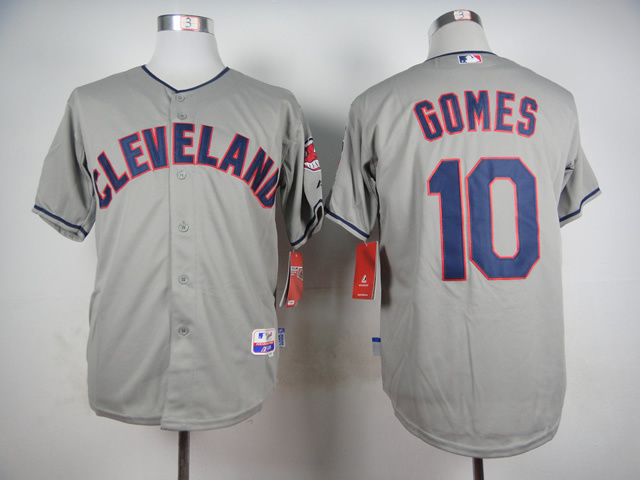 MLB Cleveland Indians #10 Gomes Grey Jersey
