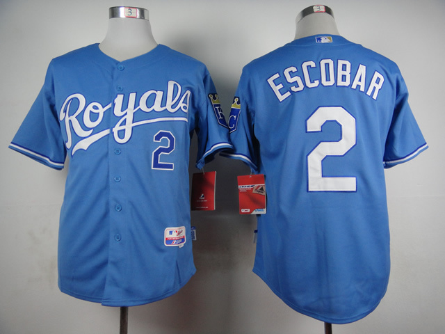 MLB Kansas City Royals #2 Escobar L.Blue Jersey