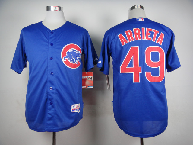 MLB Chicago Cubs #49 Arrieta Blue Jersey