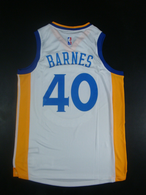 NBA Golden State Warriors #40 Barnes White Jersey