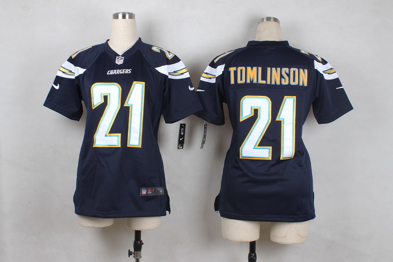 Women Nike San Diego Chargers #21 Tomlinson D.Blue Jersey