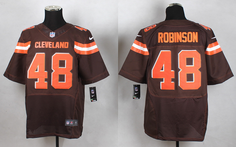 Nike Cleveland Browns #48 Robinson Brown Elite Jersey