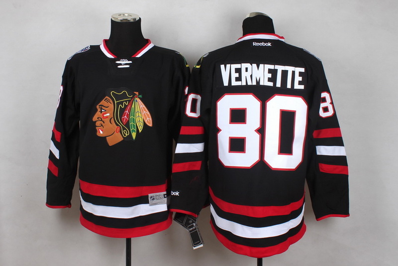 NHL Chicago Blackhawks #80 Vermette Black Jersey