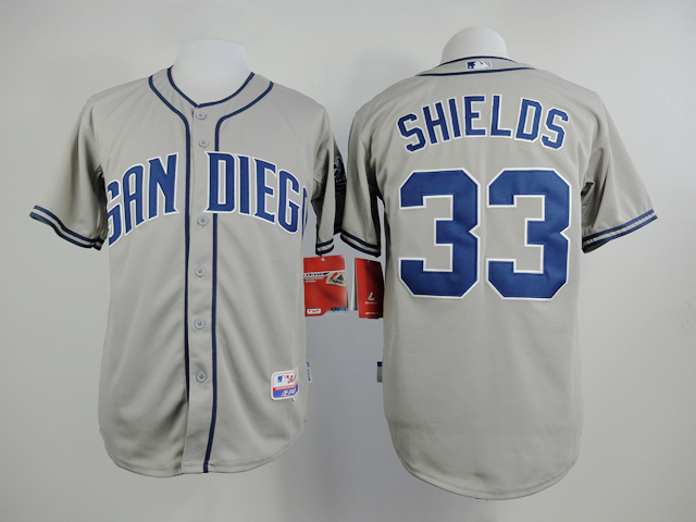 MLB San Diego Padres #33 Shields Grey Jersey