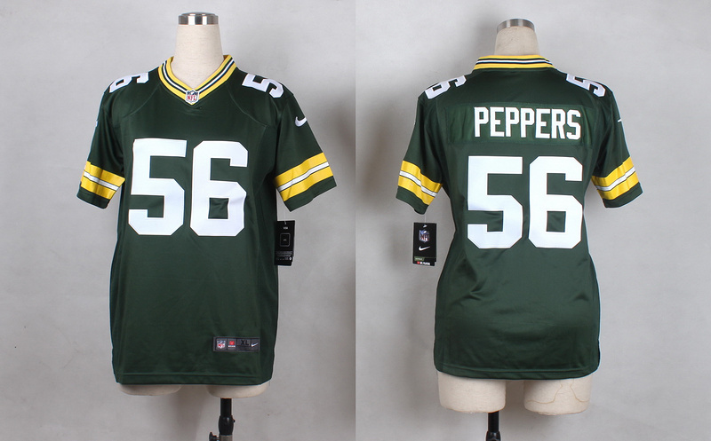 Women Nike Elite Green Bay packers #56 Peppers Green Jersey