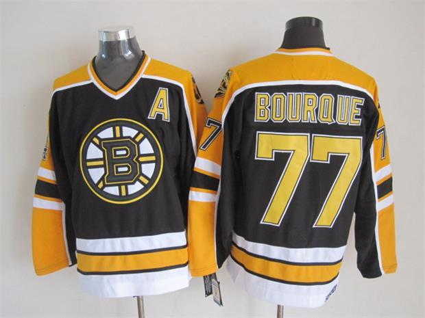 NHL Boston Bruins #77 Bourque Black Jersey with A Patch