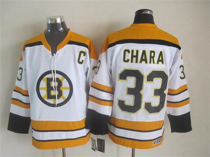 NHL Boston Bruins #33 Chara White Jersey with C Patch