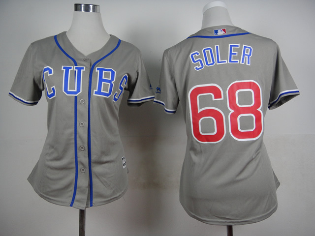 Women MLB Chicago Cubs #68 Soler Grey 2015 Jersey