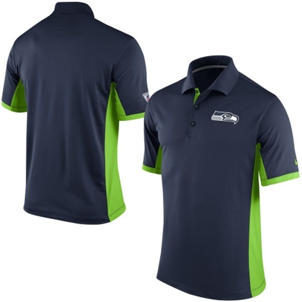 Mens Seattle Seahawks Nike College Navy Team Issue Performance Polo 