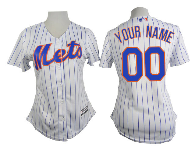 MLB New York Mets Custom White Women Custom Jersey