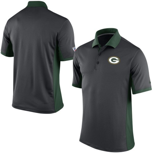 Mens Green Bay Packers Nike Charcoal Team Issue Performance Polo