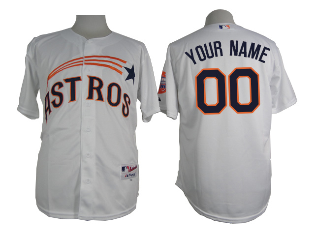 MLB Houston Astors Custom White Jersey