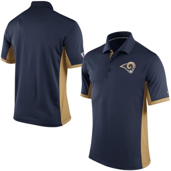 Mens St. Louis Rams Nike Navy Team Issue Performance Polo