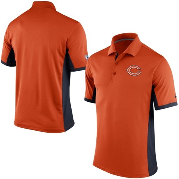 Mens Chicago Bears Nike Orange Team Issue Performance Polo