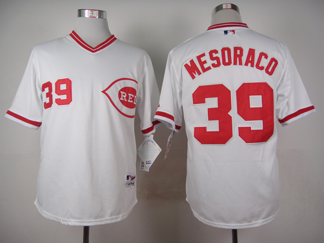 MLB Cincinnati Reds #39 Mesoraco White Pullover 1990 Jersey