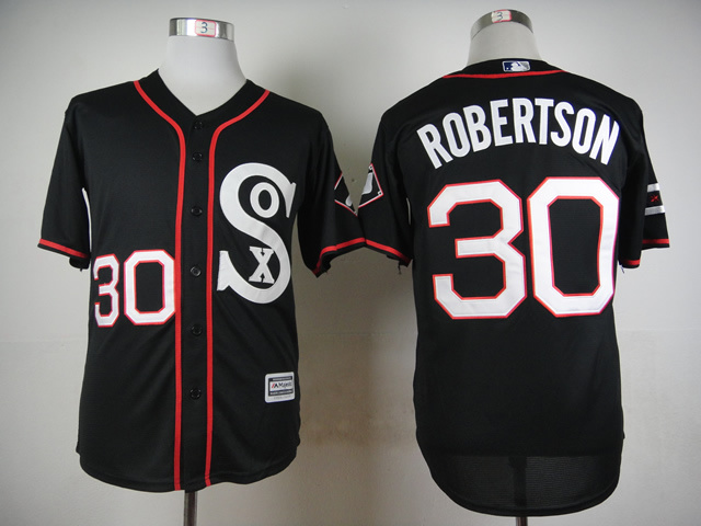 MLB Chicago White Sox #30 Robertson Black New Jersey