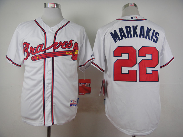 MLB Atlanta Braves #22 Markakis White Jersey