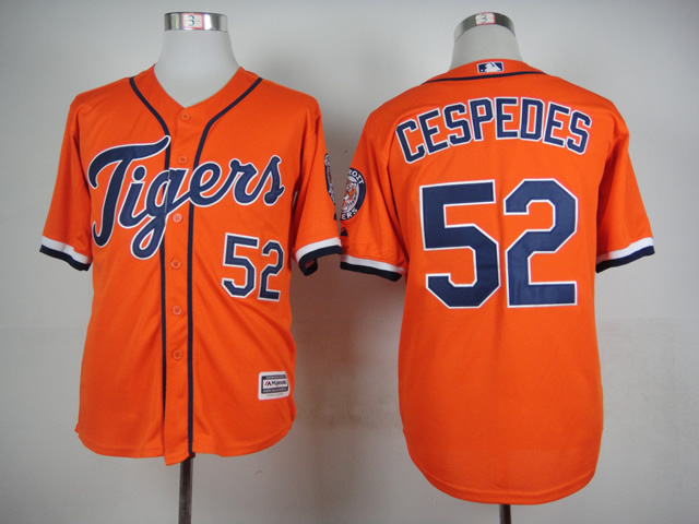 MLB Detroit Tigers #52 Cespedes Orange 2015 Jersey