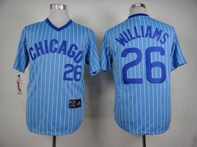 MLB Chicago Cubs #26 Williams Blue Pinstripe Pullover Jersey