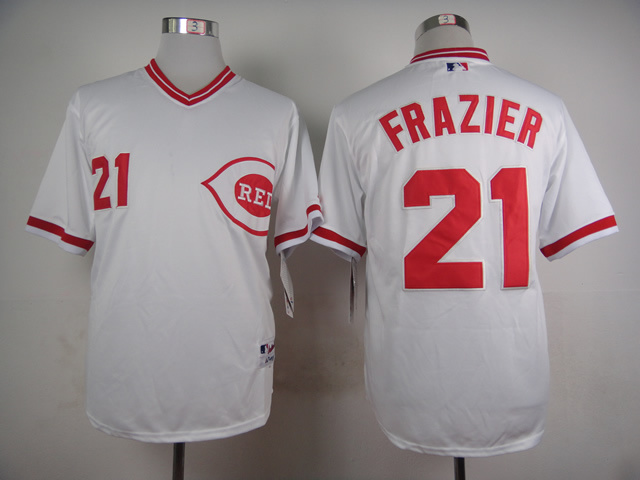 MLB Cincinnati Reds #21 Frazier Pullover White 1990 Jersey