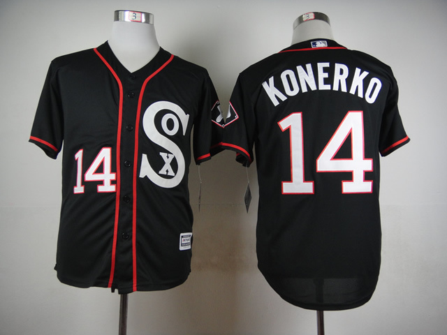 MLB Chicago White Sox #14 Konerko Black New Jersey