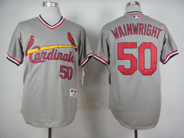 MLB St. Louis Cardinals #50 Adam Wainwright 1978 Grey Pullover Jersey