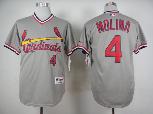 MLB St. Louis Cardinals #4 Molina 1978 Grey Pullover Jersey