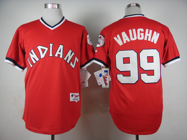 MLB Cleveland Indians #99 Vaughn Red 1974 Pullover Jersey