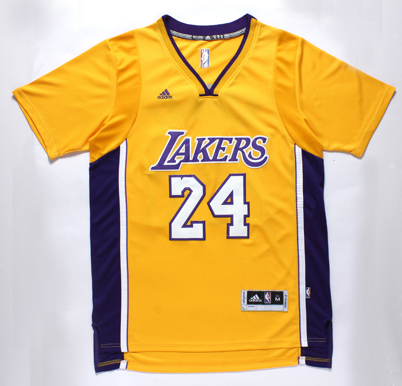 NBA Los Angeles Lakers #24 Kobe Bryant Yellow Short-sleeve Jersey