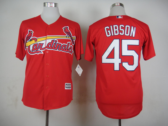 MLB St.Louis Cardinals #45 Gibson Red Majestic Yadier Molina Jersey