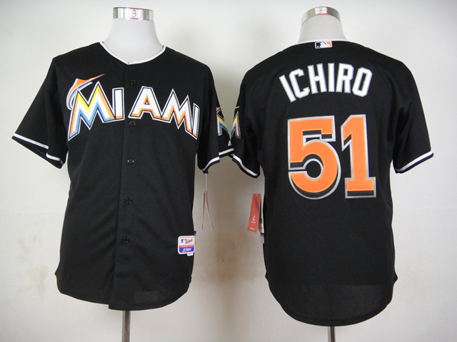 MLB Miami Marlins #51 Ichiro Black Jersey