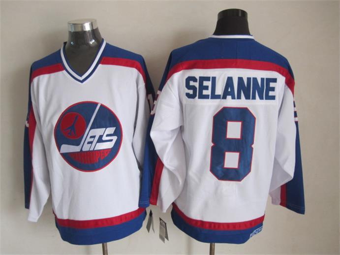 NHL Winnipeg Jets #8 Selanne White Color Jersey