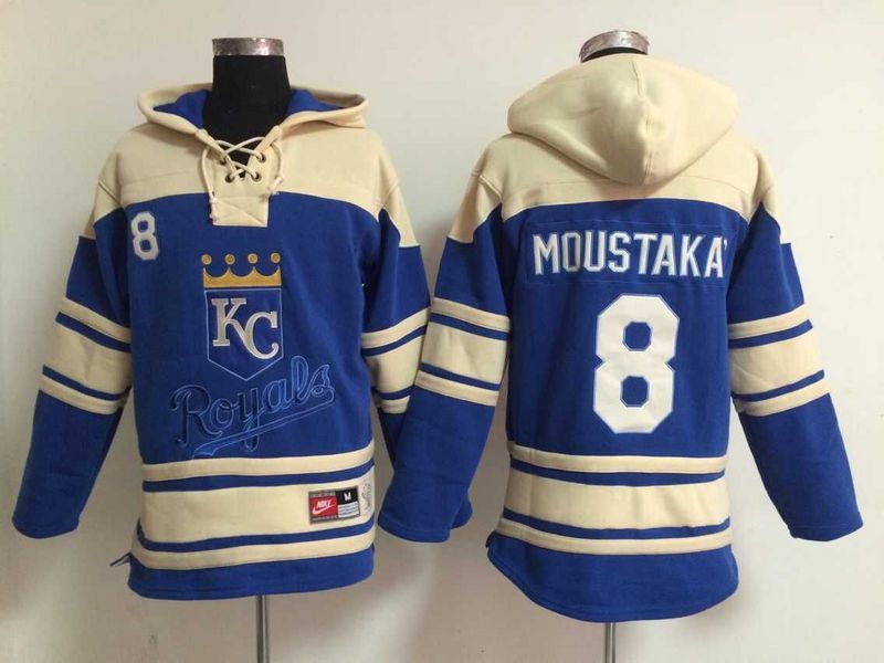 MLB Kansas City Royals #8 Moustaka Blue Hoodie